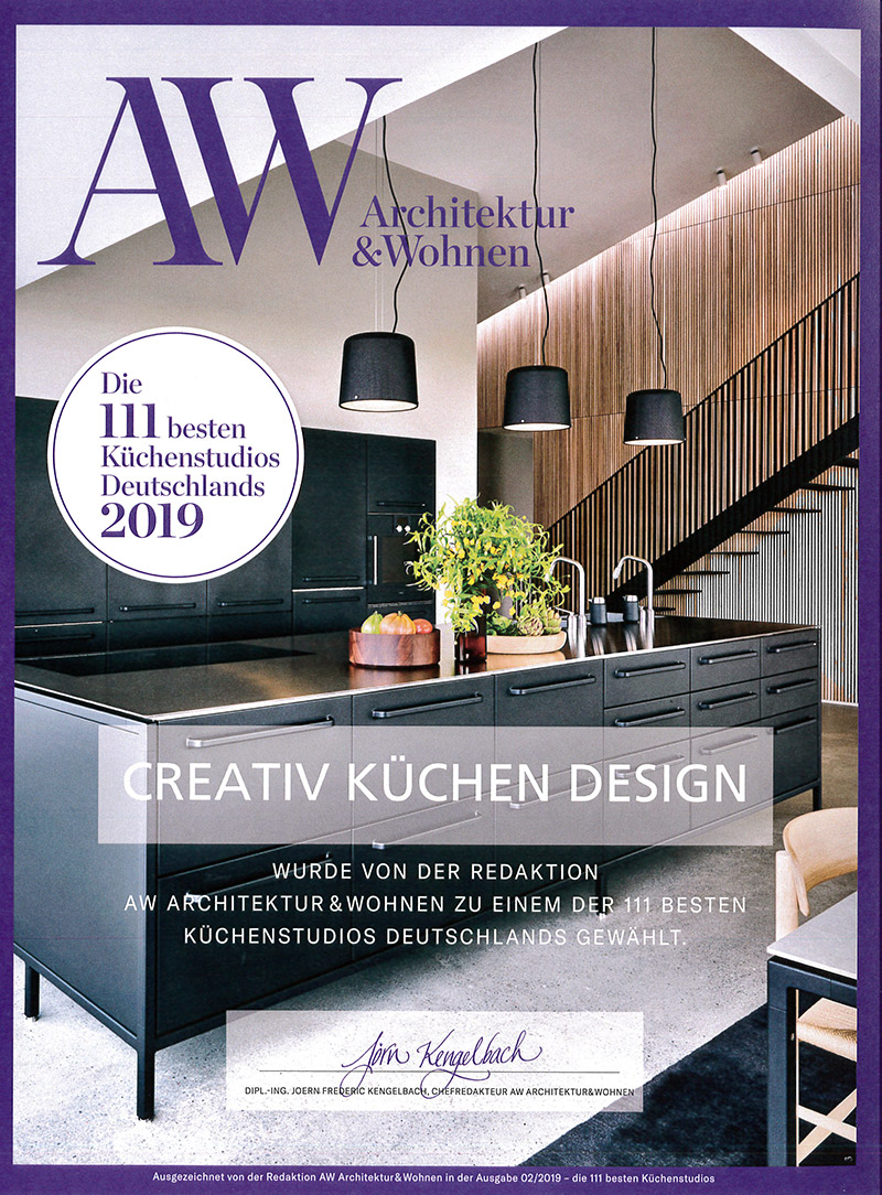 A&W - Architektur & Wohnen - Auszeichnung - Die 111 besten Küchenstudios Deutschlands 2019